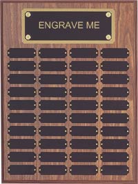 12"X16" Walnut Finish 40 Plate Perpetual Plaque [PPJ40]