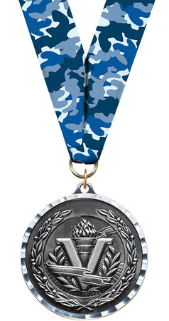 Victory Diecast Medal with Diamond Cut Border- Silver [MM2DC-VY-S]