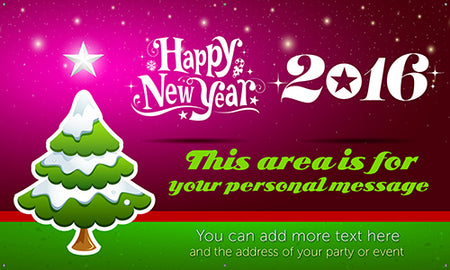 New Year's Eve Vinyl Banner- Pine [VB-HPNYR-PNE]