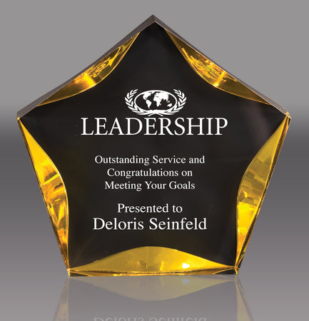 Acrylic Gold & Black Luminary Star - 7 inch [ALSB7G]