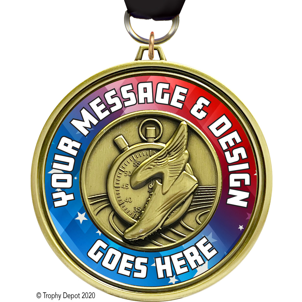 Custom 3 inch Eclipse Insert Medal - Track [MXEL1-TK]