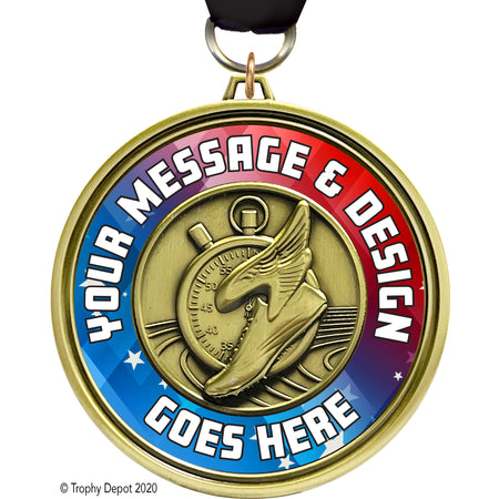 Custom 3 inch Eclipse Insert Medal - Track [MXEL1-TK]