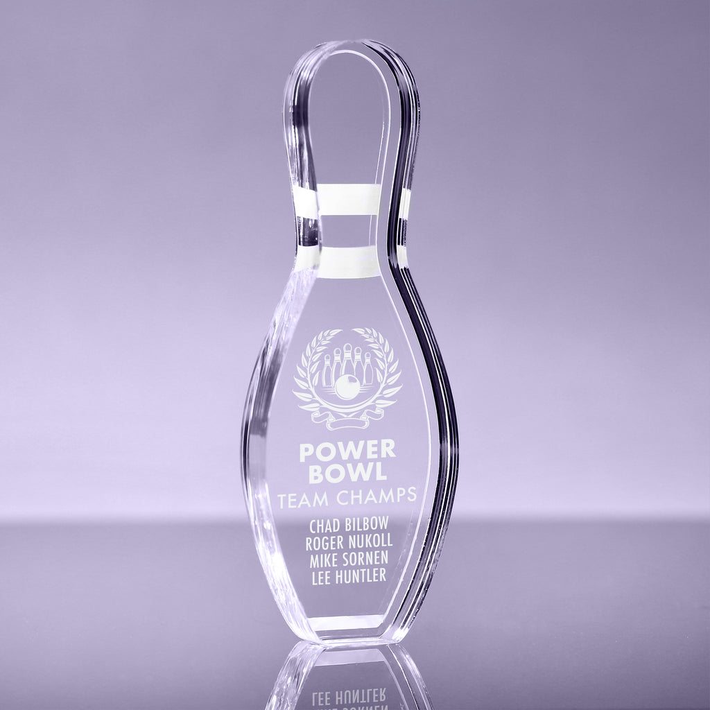 1 inch Thick Bowling Pin Acrylic Award - 10 inch [ATBWL10-Q]