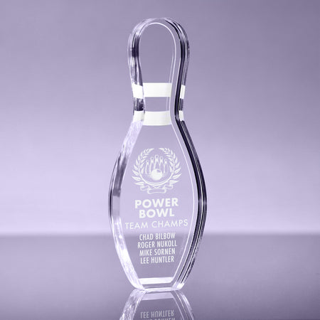 1 inch Thick Bowling Pin Acrylic Award - 10 inch [ATBWL10-Q]