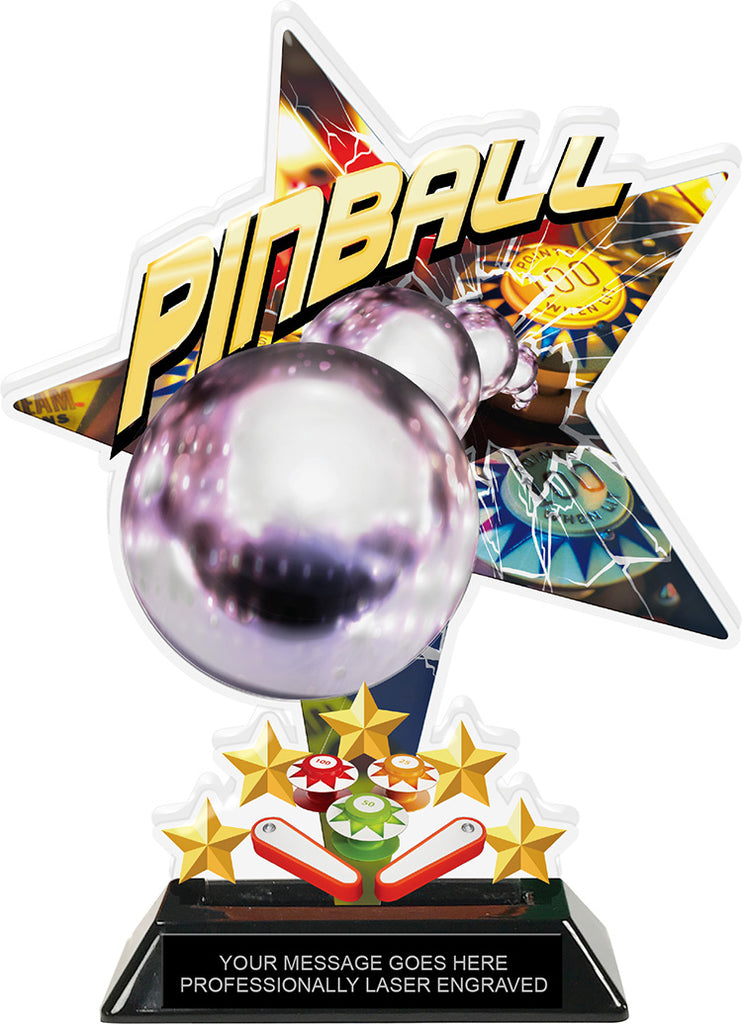 Pinball Shattered Star Colorix Acrylic Trophy- 8.5 inch [TACR85-STR-PNBL-Q]