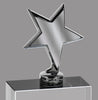 Silver Metal Star on Optical Crystal Block - 5.75 inch [CP961-5]