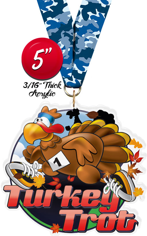 Turkey Trot Colorix-M Acrylic Medal [MACR5-TRKTRT-Q]