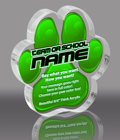 Green Acrylic ColorPaw- 4 inch [APAW-4-GRN-Q]