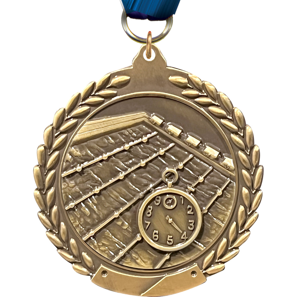 2.75 in Swimming Wreath Framed Medal [M311-SW]