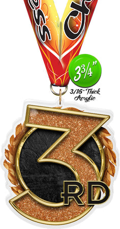 3rd Colorix-M Acrylic Medal [MACR375-3RD-Q]
