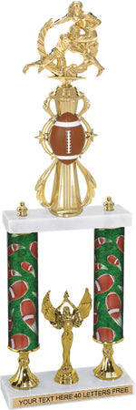 Football Sport Color Riser Two-Post Trophy [T2PCSR24-FB]