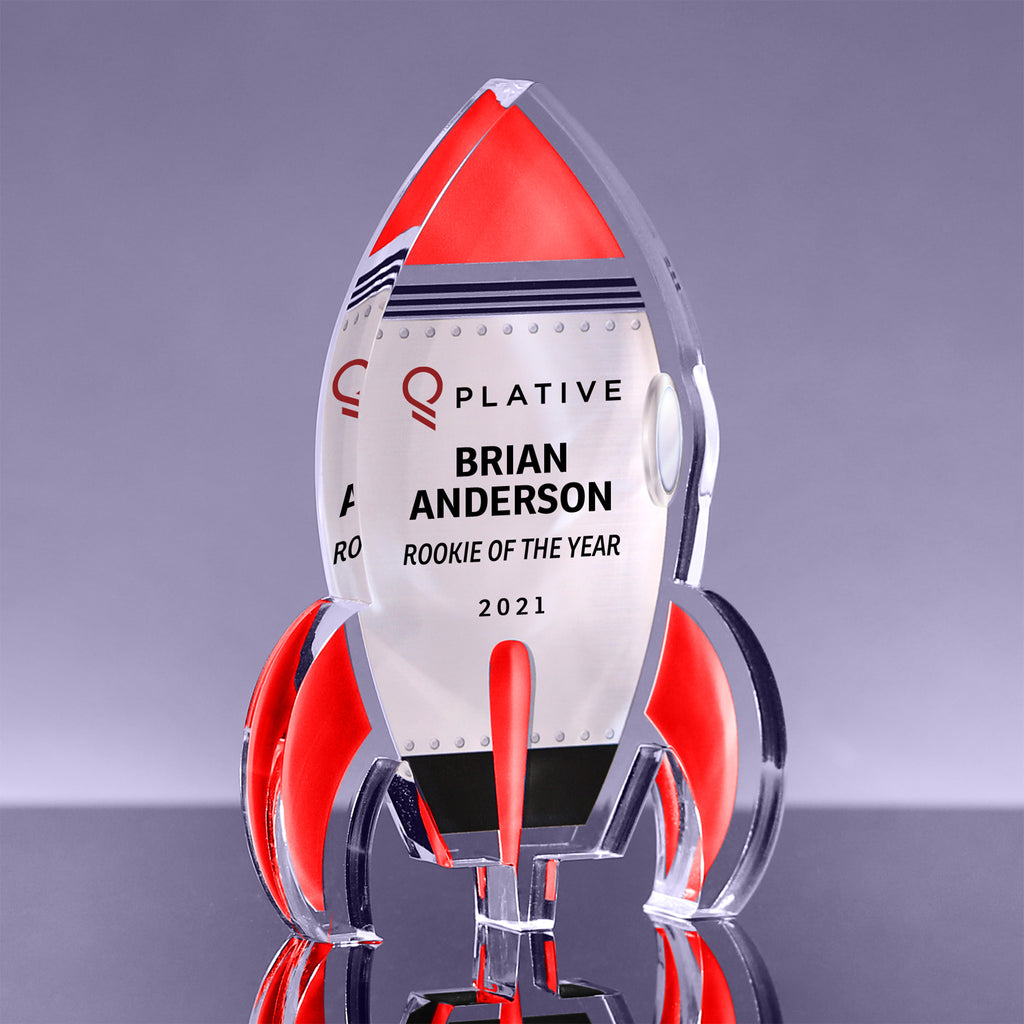 Acrylic Red Rocket Awards - Full Color