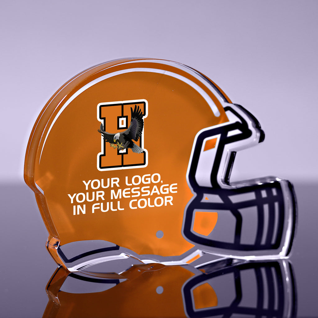Football Helmet Acrylic Awards - Color