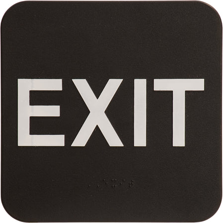 ADA 6 x 6 Black/White Exit Sign [AJDA-109]