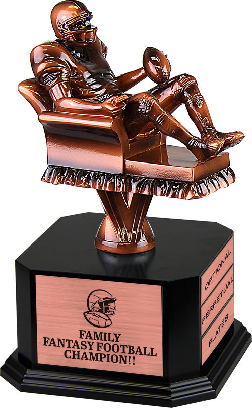 Bronze Finish Armchair Fantasy Football Sculpture on Monument Base [MBAF-FB-9-B]