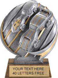 Pinewood Derby Round 3D Sport Resin Trophy  - 5"[RSR5-PNWD]