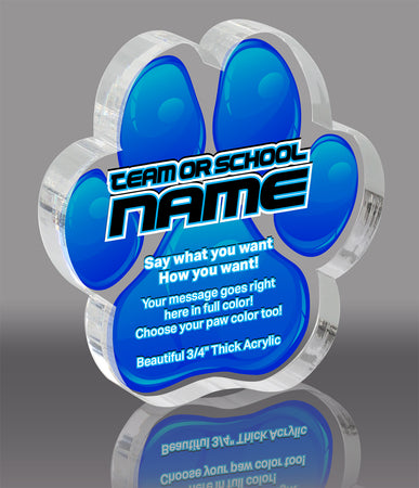 Blue Acrylic ColorPaw- 4 inch [APAW-4-BLU-Q]