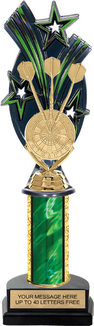 Triple Star Backdrop Trophies on Horseshoe Bases