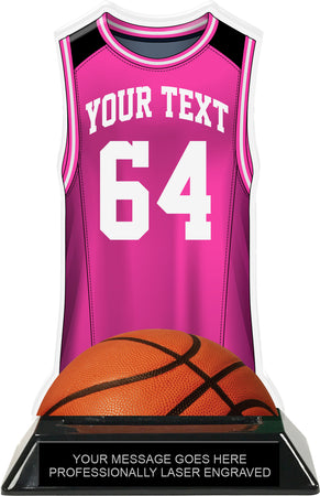 Basketball Jersey Colorix-T Acrylic Trophy- Pink [TACR7-JSY-BK-PNK-Q]
