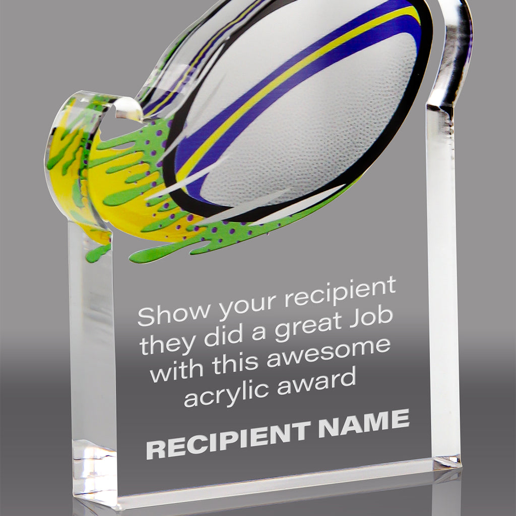 Rugby Splatters Acrylic Awards