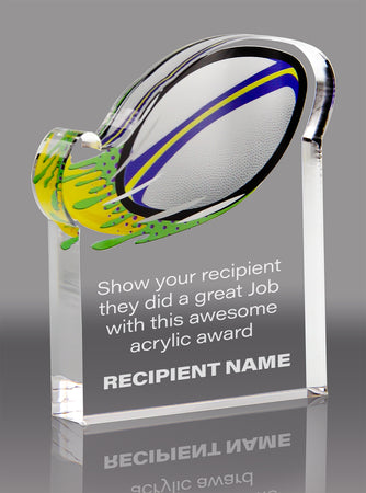Rugby Splatters Acrylic Award- 5x6 inch [ASLM-56-RGBY-Q]
