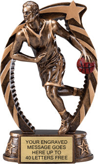 Basketball Male Star Flame Resin Trophy [RSF7-BKM]