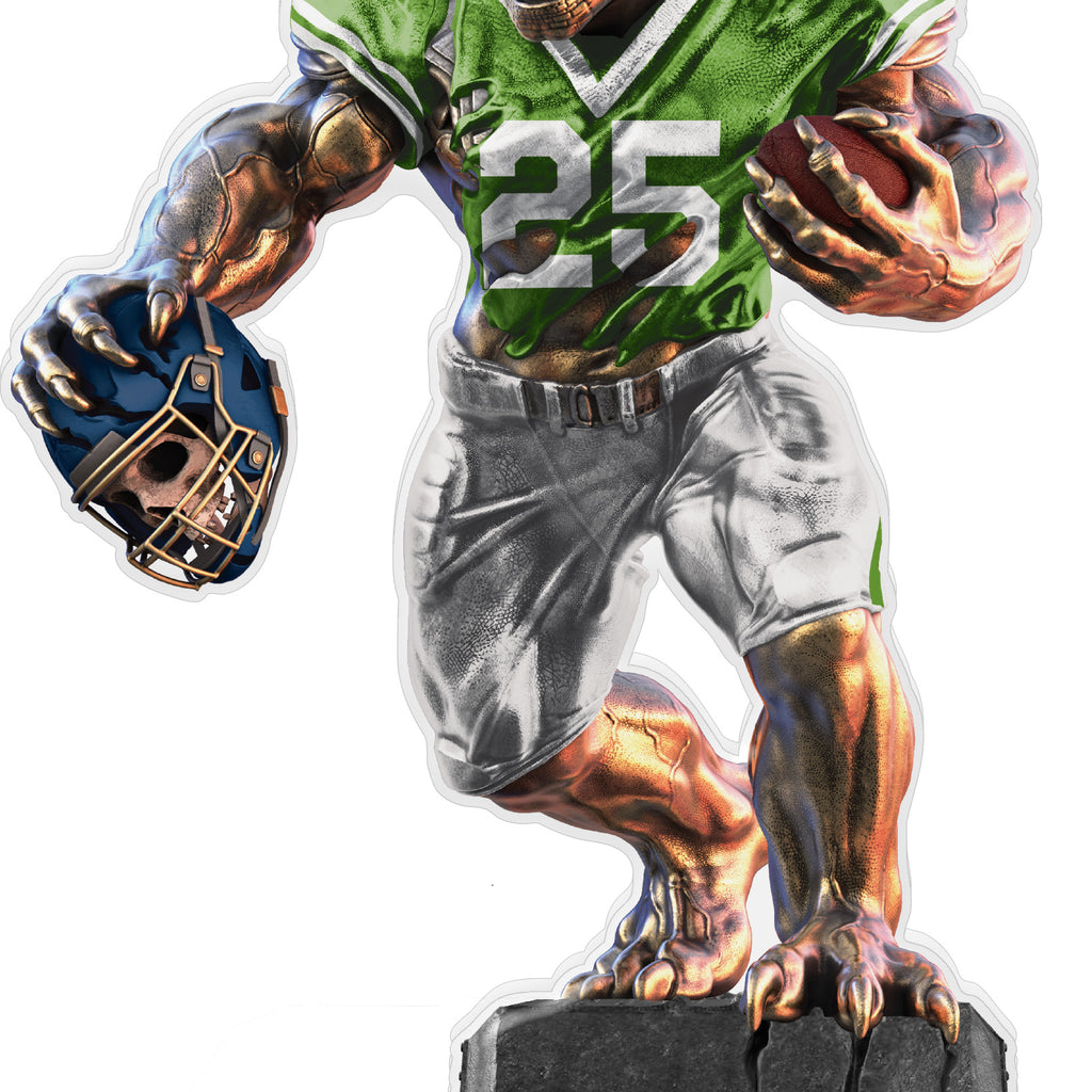 Beast Football Choose Your Number Acrylic Trophies - Green