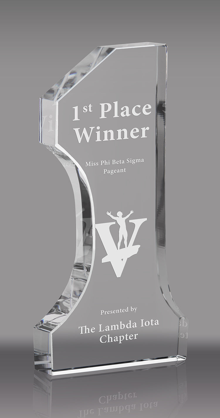 Crystal Number One Award [CF1-6-X] – Trophy Depot