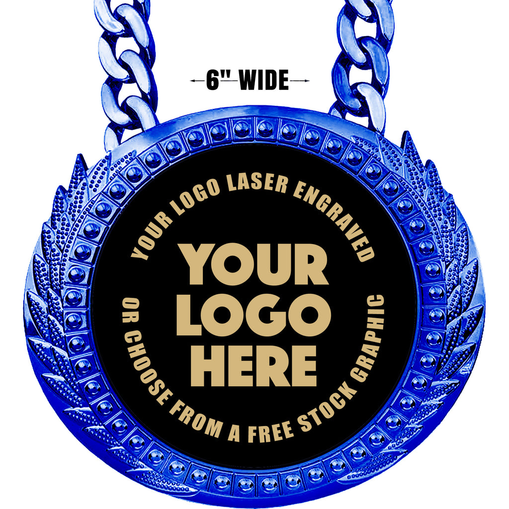 6 inch Champion Chain w/ Black Engraving Plate - Blue [CECSP-K-BLU]