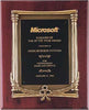 Rosewood Stained Piano Finish Plaque with Bronze Finish Casting [TD3825]