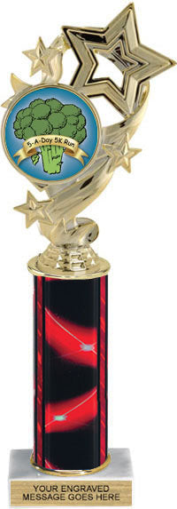 Four-Star Custom Insert Trophy w/ Column - 12.5 inch [TXi12-C49]