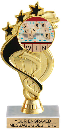 Black and Gold Triple Shooting Star Insert Trophy [Ti-J106]