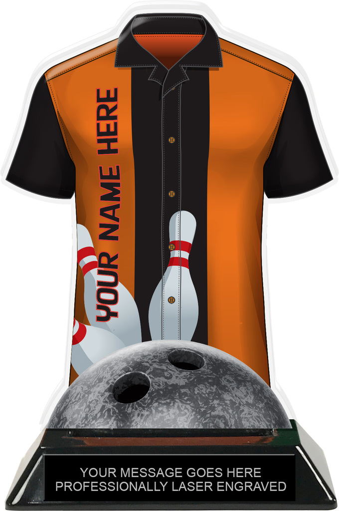 Bowling Shirt Colorix-T Acrylic Trophy- Orange [TACR7-JSY-BW-ORG-Q]