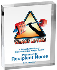 Weightlifting Vibrix Acrylic Awards [1 inch thick]