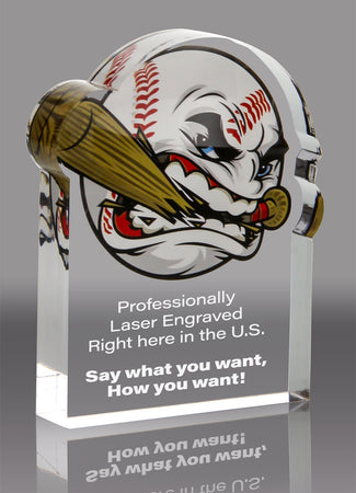 Baseball Krunch Acrylic Award- 3x4 inch [AKRCH-BS-34-Q]