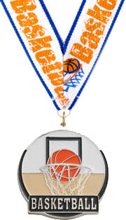 Basketball Enameled Medal [M2EP-BK-S]