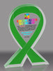 Custom Green Awareness Ribbon Acrylic Award - 7 inch [ATRIB-GRN-7-FC-Q]
