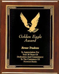 Rosewood Piano Finish Plaque with Black Engraving Plate [PPR9K-BK]