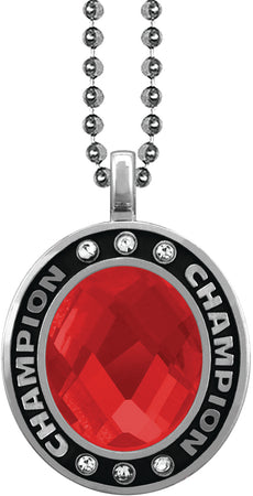 Ruby Gem Silver Champion Charm [CSOV-CHMP-STN-RED-S]