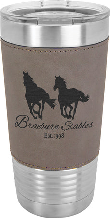 Polar Camel 20 oz. Ringneck Gray Leatherette Vacuum Insulated Tumbler [JTML-525]