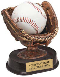 Baseball Glove Ball Holder Resin Trophy [BBG680]