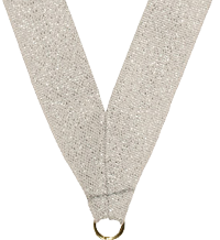 7/8 x 30 in. Silver Metallic Neck Ribbon [NKRB-2037]