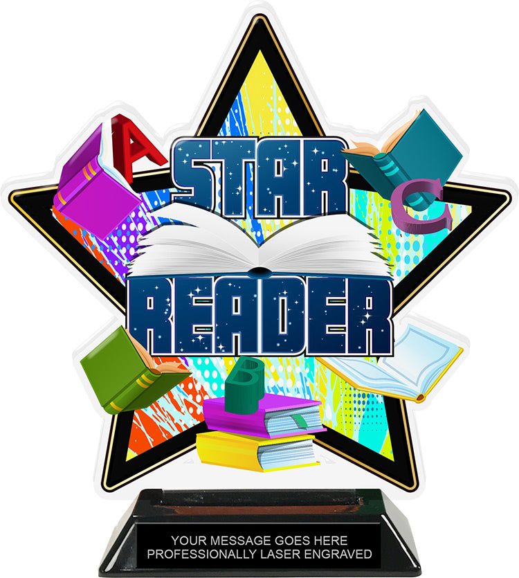 Star Reader Colorix-T Acrylic Trophy- 8.25 inch [TACR8-KN-STRRD-Q]