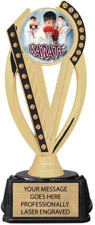 Black Gold Color Insert Trophy on Synthetic Regal Base [TRGi-J76]