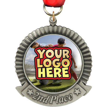 Custom 2nd Place 2.75" Ribbon Frame Insert Medal [MXPRIB-2ND]