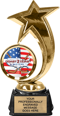 Custom Insert Shooting Star Spinning Trophy on Synthetic Regal base [TXNBSS8-P61]