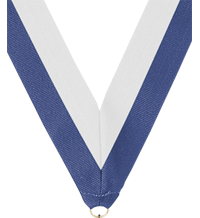 7/8 x 30 in. Blue & White Neck Ribbon [NKRB-3014]