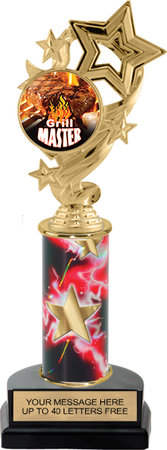 Color Insert Trophy w/ Column on Marble Tone Base [THSi12-C49]