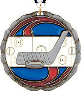 Hockey Epoxy Color Medal - Silver [MEC2-HK-S]