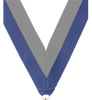 7/8 x 30 in. Blue & Grey Neck Ribbon [NKRB-1064]